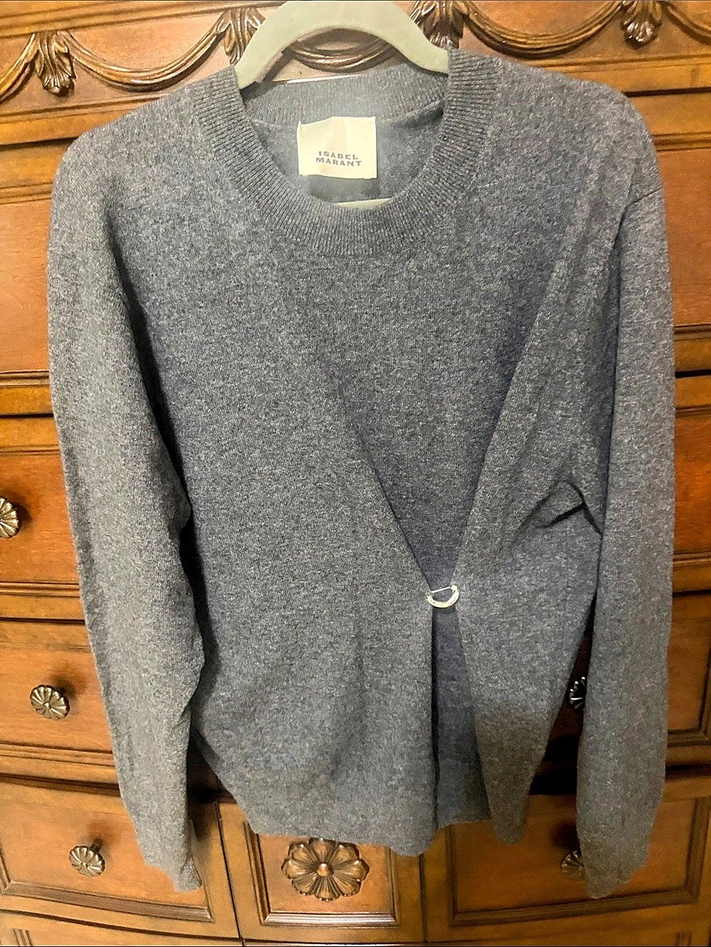 Isabel Marant Mylene Cardigan Gray Wrap Front Sweater